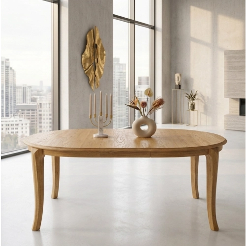 Stół ST-110A  okrągły rozkładany dębowy